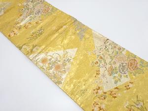 裂取庭園文織り出し袋帯